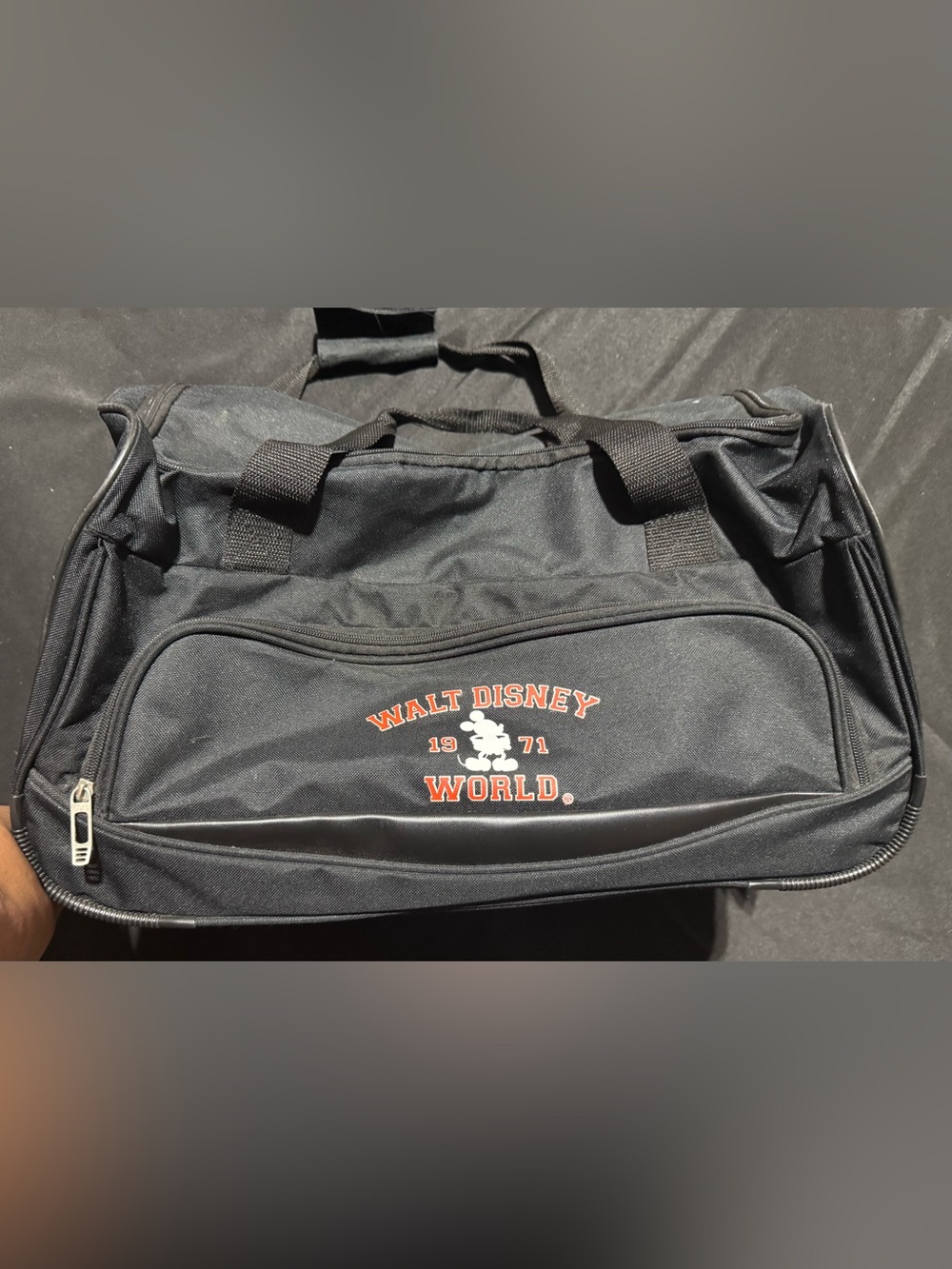 Vintage Disney Black Duffel Bag with 1971 Walt Disney World Logo